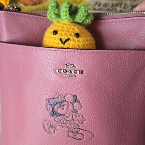 Coach And Disney Crossbody Purse  EUC Minnie Mouse Holding a Glitter BOOMBOX!!!
